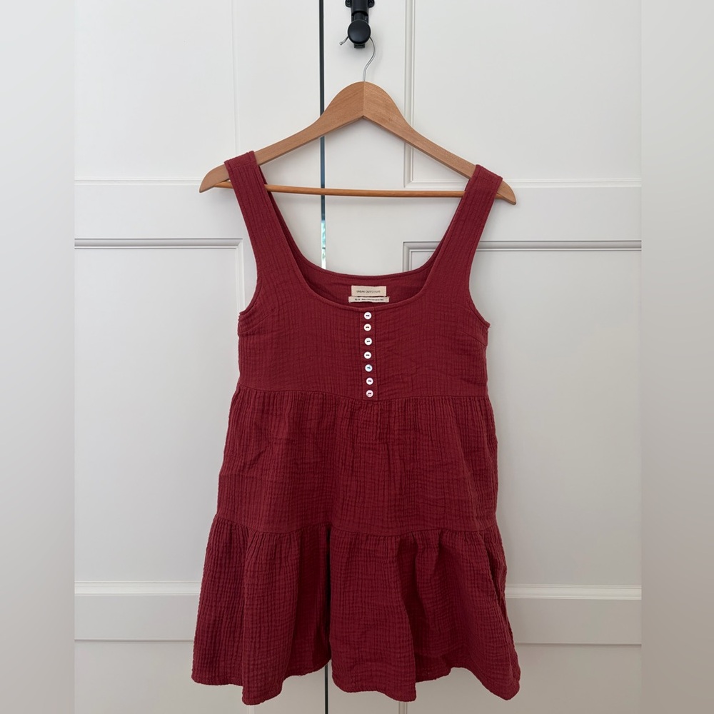 Urban Outfitters Red Gauze Button-Front Babydoll Mini Dress – XS